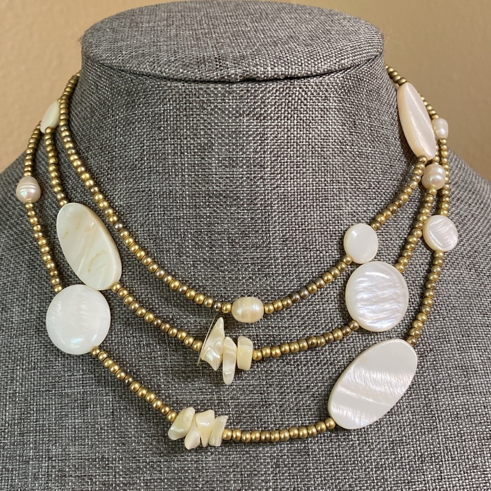 Vintage Mother of Pearl Layering Necklace